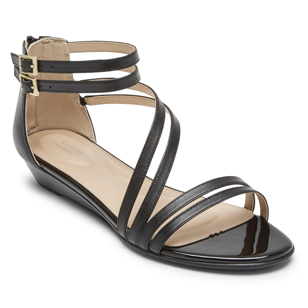 Sandalias Rockport Mujer Mexico - Total Motion Zandra Asymmetrical Negros - GMVCT9342